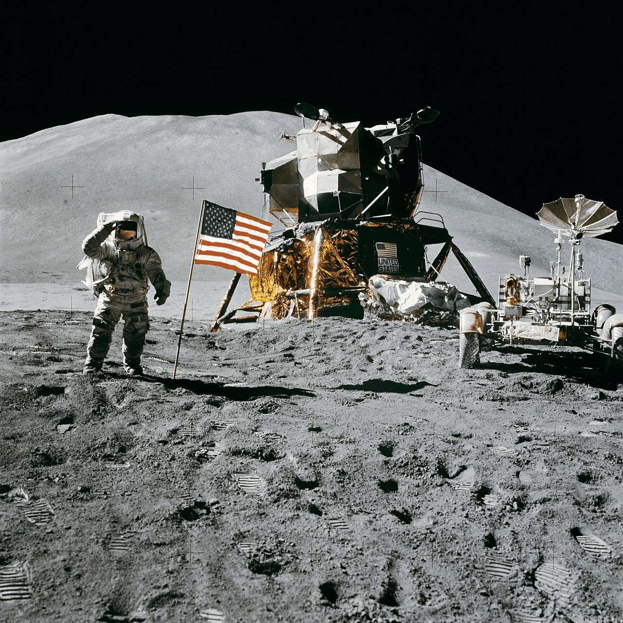 Astronaut landing scene representing ambitious company goals