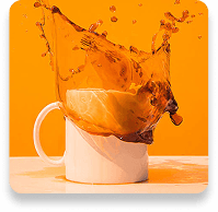 Orange juice splash product image example